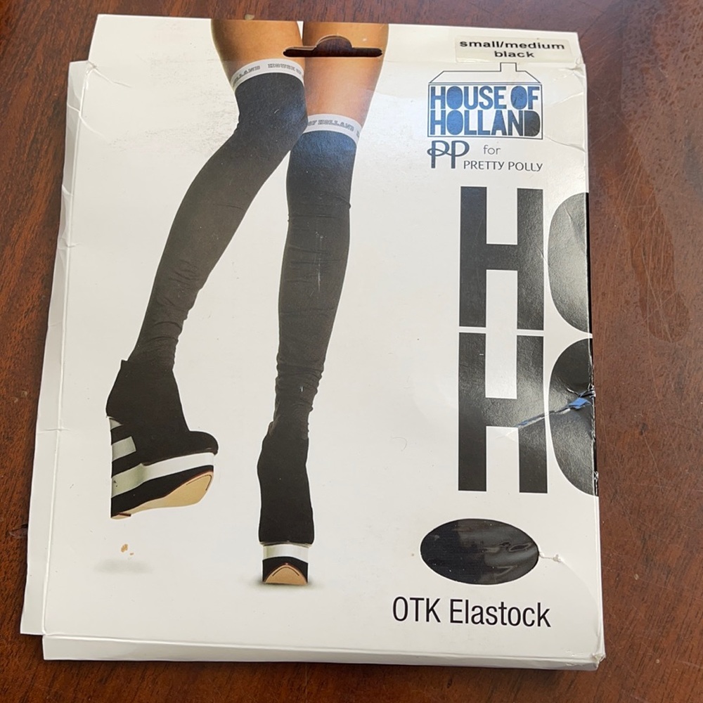 House of Holland for Pretty Polly design OTK ELASTOCK small- medium NWT